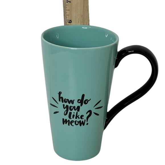 Everyday Living Tall Cat Mug Whiskers How Do You Like Meow Teal Cat Lover - Picture 4 of 6